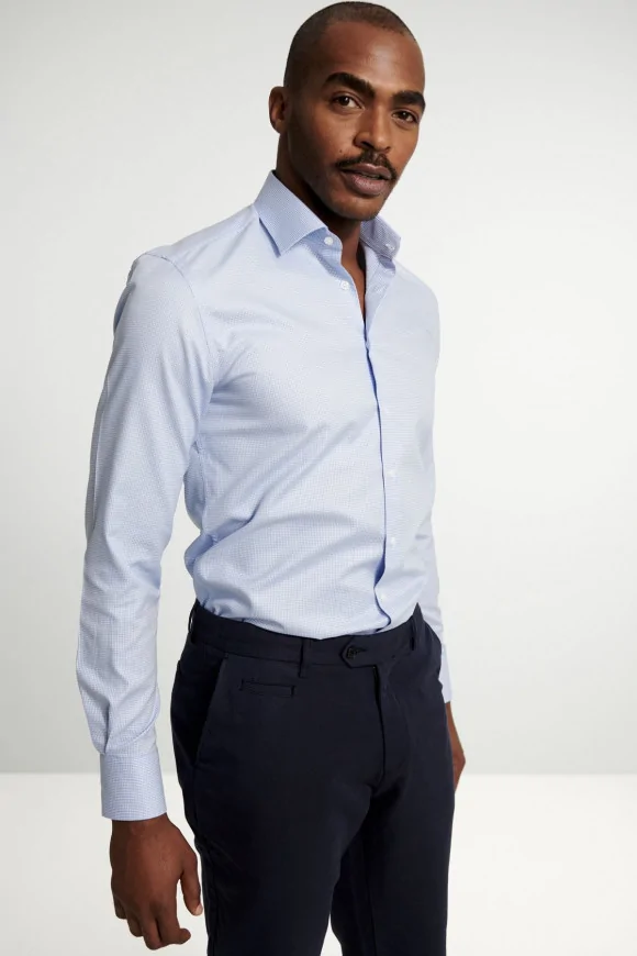 Achat Chemise Classique Bleu Armurée