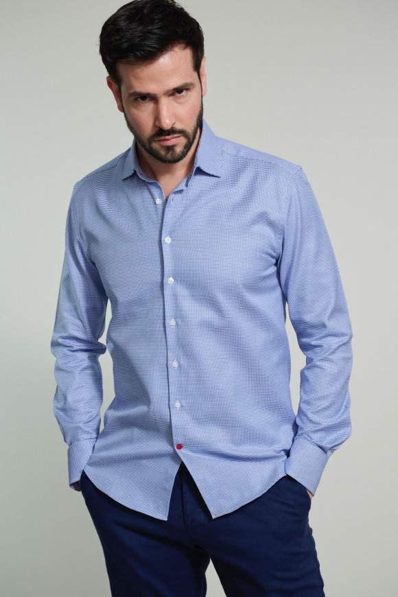 Achat Chemise Pied de Coq Bleu